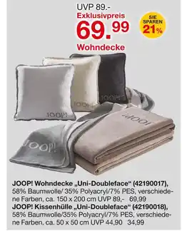 Möbelzentrum Pforzheim Joop! wohndecke „uni-doubleface“ oder kissenhülle „uni-doubleface Angebot