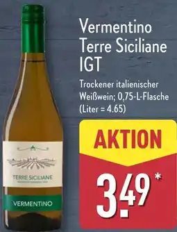 Aldi Nord Vermentino Terre Siciliane IGT Angebot