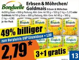 Norma Bonduelle Erbsen & Möhrchen/ Goldmais Angebot