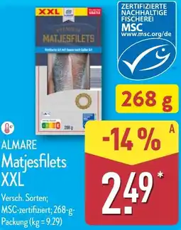 Aldi Nord ALMARE Matjesfilets XXL Angebot