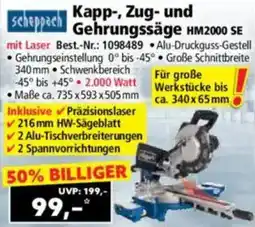 Norma Scheppach Kapp-, Zug- und Gehrungssäge HM2000 SE Angebot