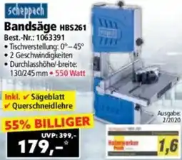 Norma Scheppach Bandsäge HBS261 Angebot