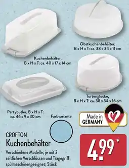 Aldi Nord CROFTON Kuchenbehälter Angebot