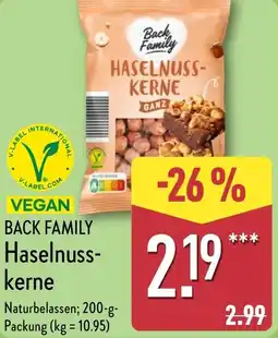 Aldi Nord BACK FAMILY Haselnusskerne Angebot