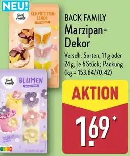 Aldi Nord BACK FAMILY Marzipan Dekor Angebot