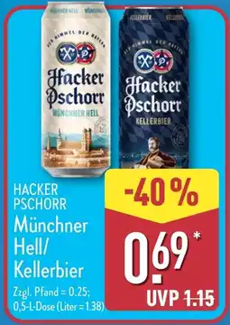 Aldi Nord HACKER PSCHORR Münchner Hell/ Kellerbier Angebot