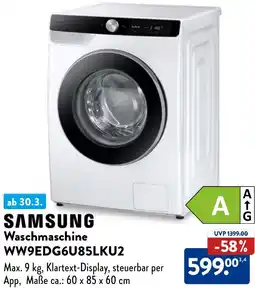 Aldi Nord SAMSUNG Waschmaschine WW9EDG6U85LKU2 Angebot