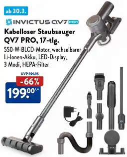 Aldi Nord INVICTUS Kabelloser Staubsauger QV7 PRO, 17-tlg. Angebot