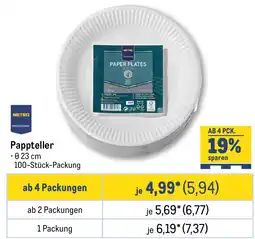 METRO METRO PROFESSIONAL Pappteller Angebot