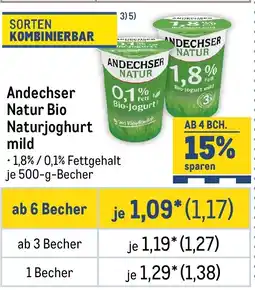 METRO ANDECHSER NATUR Bio-Jogurt mild Angebot