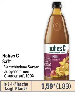 METRO Hohes C Saft Angebot