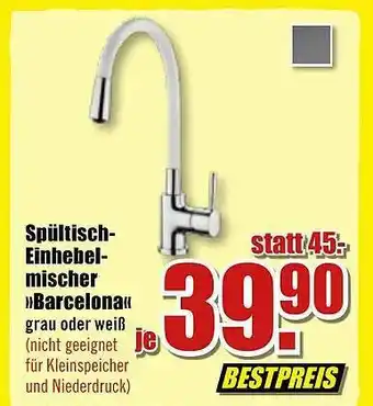 B1 Discount Baumarkt Spültisch-einhebel-mischer »barcelona« Angebot