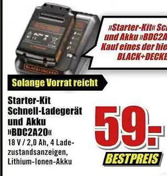 B1 Discount Baumarkt Starter-kit Schnell-ladegerät Und Akku »bdc2a20« Angebot