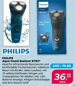 NETTO PHILIPS Aqua-Touch Rasierer S1151 Angebot