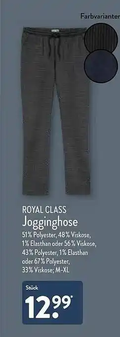 Aldi Nord Royal Class Jogginghose Angebot