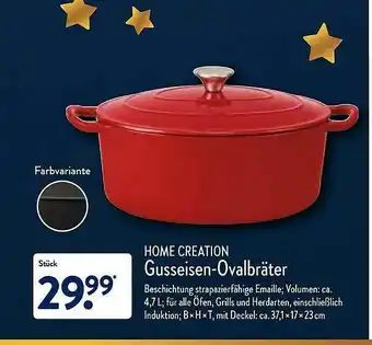 Aldi Nord Home Creation Gusseisen-ovalbräter Angebot