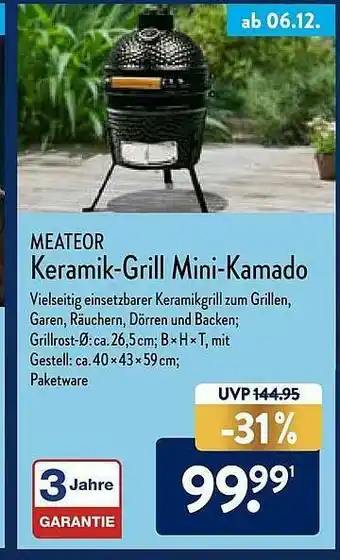 Aldi Nord Meateor Keramik-grill Mini-kamado Angebot