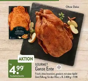 Aldi Nord Gourmet Ganze Ente Angebot