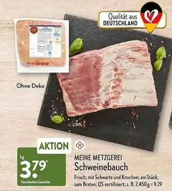 Aldi Nord Meine Metzgerei Schweinebauch Angebot