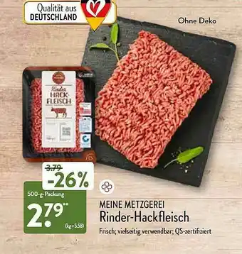 Aldi Nord Meine Metzgerei Rinder-hackfleisch Angebot