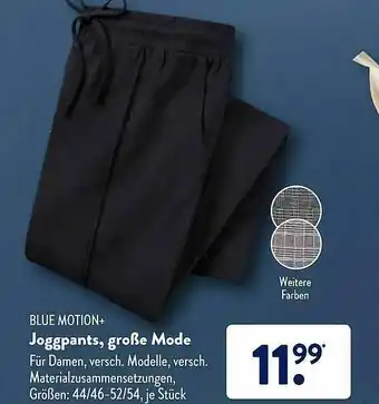 Aldi Süd Blue Motion+ Joggpants Große Mode Angebot