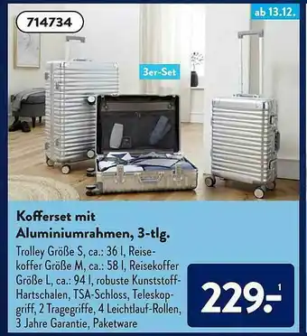 Aldi Süd Kofferset Mit Aluminiumrahmen 3-tlg Angebot