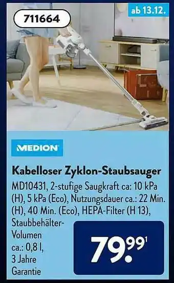 Aldi Süd Kabelloser Zyklon-staubsauger Angebot