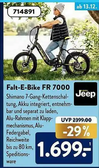 Aldi Süd Falt-e-bike Fr 7000 Jeep Angebot