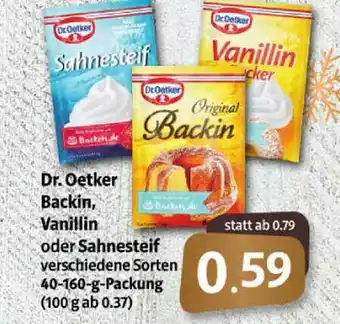 Markant Markt Dr Oetker Backin, Vanillin Oder Sahnesteif Verschiedene Sorten Angebot