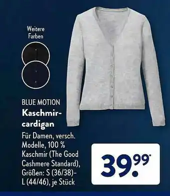 Aldi Süd Blue Motion Kaschmir-cardigan Angebot