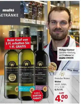 Multi Markt Philipp Kästner 3 Jahren Multi Emden Deutsches Weintor Weine Angebot