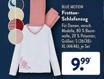 Aldi Süd Blue Motion Frottee-schlafanzug Angebot