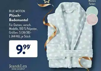 Aldi Süd Blue Motion Plüsch-bademantel Angebot