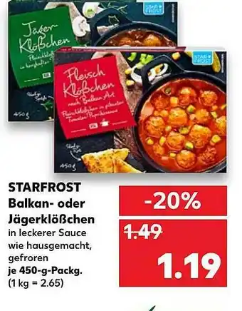 Kaufland Starfrost Balkan- Oder Jägerklößchen Angebot