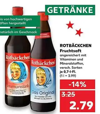 Kaufland Rotbäckchen Fruchtsaft Angebot