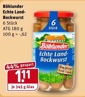 REWE Böklunder Echte Land Bockwurst 345g Angebot