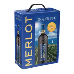 Netto Marken-Discount Grand Sud Merlot 12,5 % vol 3 Liter Bag in Box Angebot