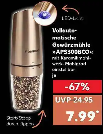 Kaufland Vollautomatische Gewürzmühle Aps300bco Angebot