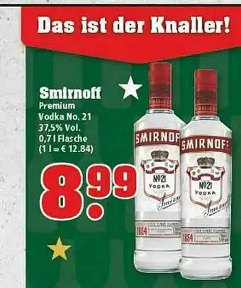 trinkgut Smirnoff Premium Vodka No. 21 Angebot