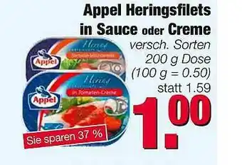 Edeka Scherer Appel Heringsfilets In Sauce Oder Creme Angebot