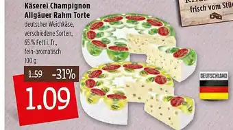 Kupsch Käserei Champignon Allgäuer Rahm Torte Angebot