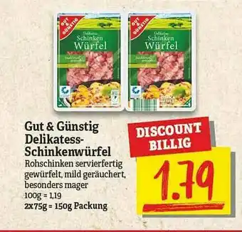 NP Discount Gut & Günstig Delikatess- Schinkenwürfel Angebot