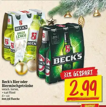 NP Discount Beck's Bier Oder Biermischgetränke Angebot