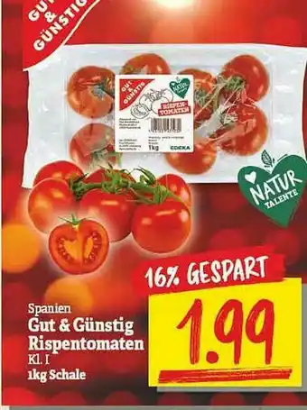 NP Discount Spanien Gut & Günstig Rispentomaten Angebot