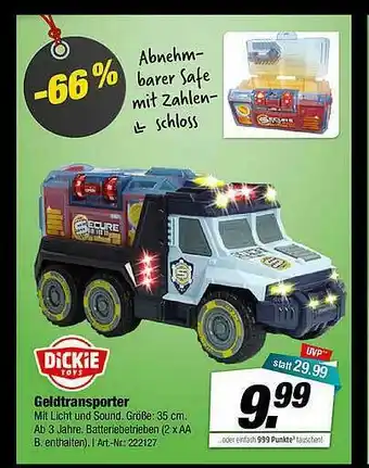 Rofu Kinderland Geldtransporter Dickie Toys Angebot