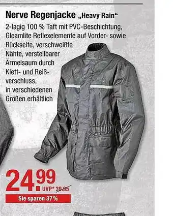 V Baumarkt Nerve Regenjacke Angebot