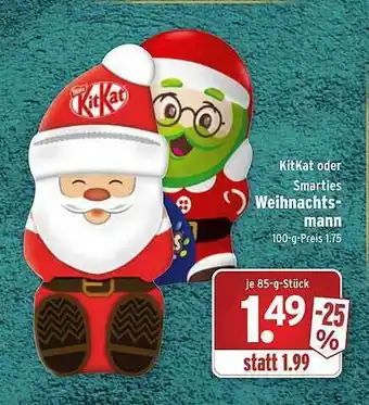 Wasgau Kitkat Oder Smarties Weihnachtsmann Angebot