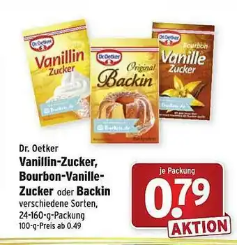 Wasgau Dr Oetker Vanillin-zucker, Bourbon-vanille-zucker Oder Backin Angebot