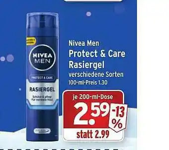 Wasgau Nivea Men Protect & Care Rasiergel Angebot