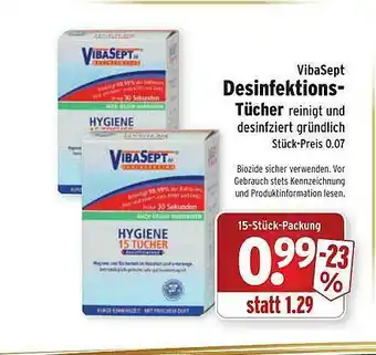 Wasgau Vibasept Desinfektions-tücher Angebot